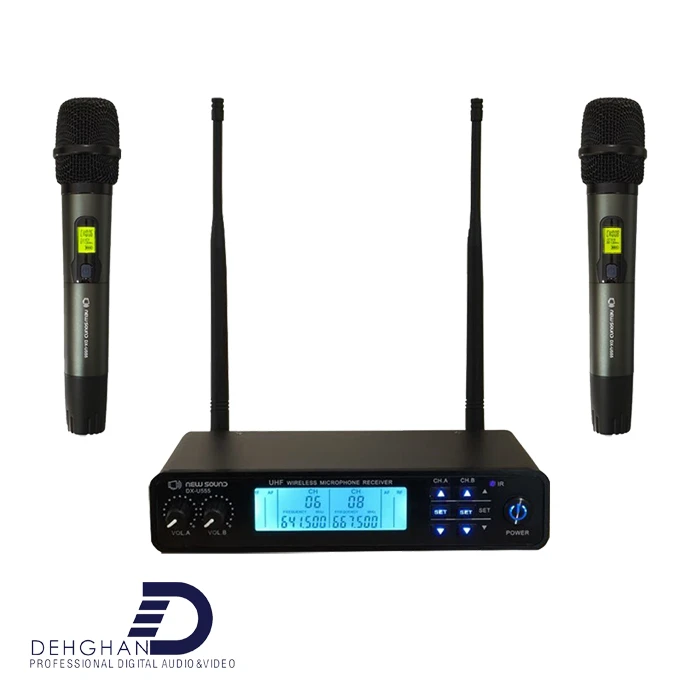 میکروفون بی سیم UHF برند نیوساند NEW SOUND مدل DX-U555